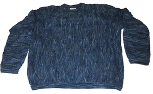 Coogi Basics Australia Men's 100% Cotton Size L Sweater Blue Vertical Pattern - Picture 1 of 5