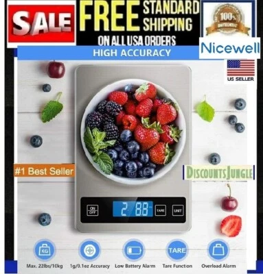 Digital Kitchen Food Diet Scale Multifunction Weight Balance 22lbs Nicewell -NEW