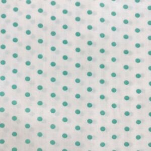 Circo Twin Bed Sheet Set White with Aqua Polka Dots Fitted Flat Pillowcase EUC 