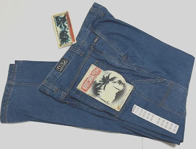 GOTCHA Men Vintage 90s Light Blue Relaxed Fit Baggy Denim Jeans 32x34 NEW TAG - Image 1 of 4
