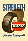 American Oil Co. Amoco Tires For The Long Pull! New Sign: 16X24" Usa Steel Xl