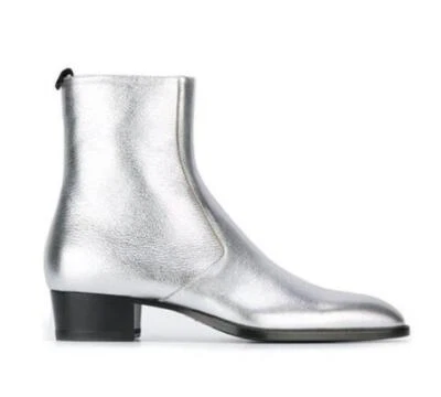 Rojo Brillante Hombres Lentejuelas Botín Pull on Western Informal Cowboy Club Chelsea Zapato Foto 1 de 4