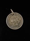 1881 Canada Ten Cents 10 Cents Silver Coin Queen Victoria Young Head Charm