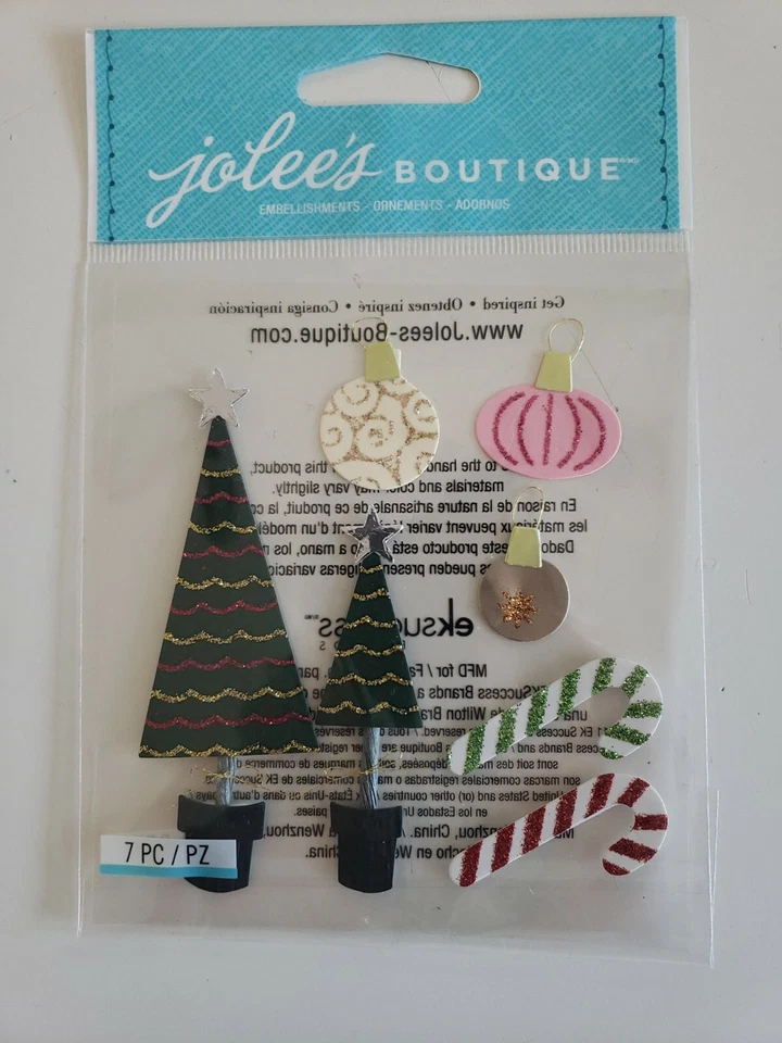 JOLEE'S BOUTIQUE Jolees Boutique scrapbooking stickers Christmas Decorations trees bulbs
