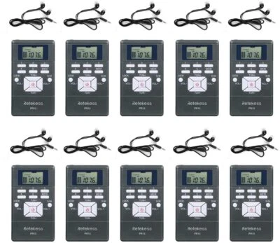 Retekess PR13 Pocket FM Radio Wireless Tour Guide System 10 Mini Receiver Museum - Image 1 of 4