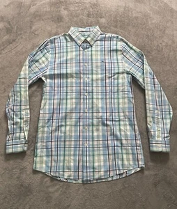 Vineyard Vines Shirt Boy's XL Blue Plaid Slim Long Sleeve Cotton Button Down - Picture 1 of 10