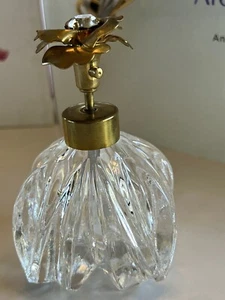 Lovely Irice Clear Bottle Atomizer Gold Rhinestone Flower Irving W. Rice & Co - Picture 1 of 6