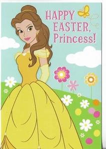 NEW Happy Easter Card 4.5x7 DISNEY Beauty & the Beast for a Princess - Picture 1 of 3