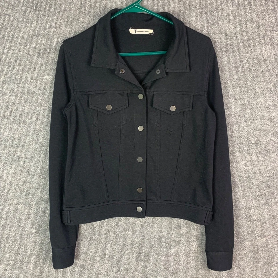Chaqueta T Alexander Wang para mujer talla XS negra con cuello frontal con botones Foto 1 de 4