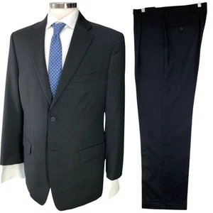 Tommy Hilfiger Traje Para Hombre 40R Dos Piezas 100% Lana Chaqueta Pantalones Negro Carbón - Imagen 1 de 24