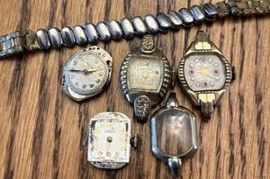 Girard 1791 Lee Bulova womans watch lot for repair - Picture 1 of 13