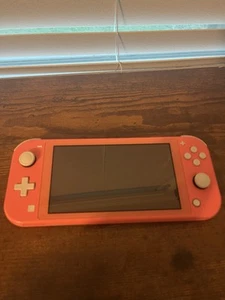 Nintendo Switch Lite Handheld Game Console HDH-001 Coral W/ 128 GB SD No Charger - Picture 1 of 9