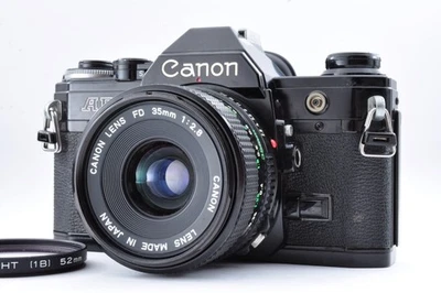 Canon AE-1 35mm Black Film Camera body w/ New FD 35mm f/2.8 Lens #723002 - Image 1 of 4