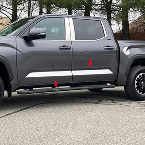 Polished Rocker Panel Trim for 2022-2023 Toyota Tundra Crew Cab [4pcs] - Picture 1 of 4