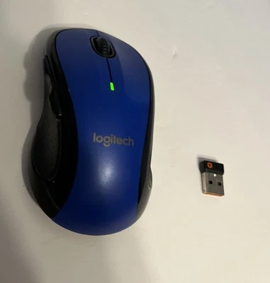 Logitech M510 BLUE Wireless Computer Mouse w/ USB Unifying Receiver TESTED/WORKS - Image 1 of 4