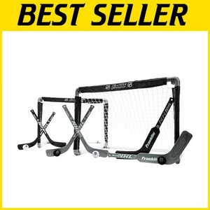 Complete NHL Knee Hockey Set: 2 Mini Goals, 6 Sticks, Foam Balls for Kids Age 3+ - Picture 1 of 11