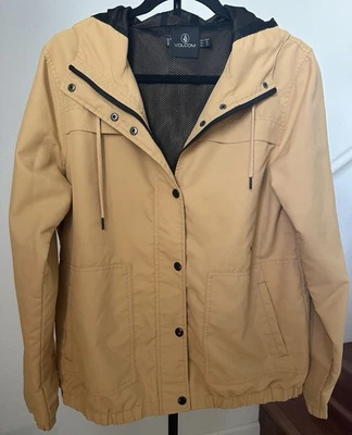 Volcom Enemy Stone Dorado/Mostaza Impermeable Cremallera Completa Chaqueta Capucha EE. UU. Talla M (8) Foto 1 de 4