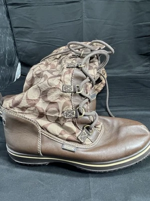 Botas de Invierno Coach Mujer Talla 9.5B SHAINE SIGNATURE MARRÓN CAQUI MONOGRAMA Q1302 Foto 1 de 4