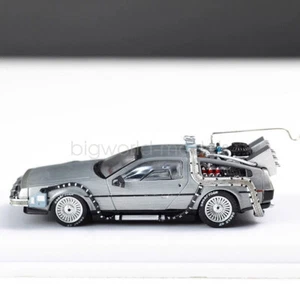 MJ 1/64 Scale For Back to the Future DeLorean Time Machine1 Diecast car Model - Picture 1 of 5