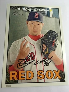 2016 Topps Heritage High Number 5x7 Junichi Tazawa Red Sox 615 #'d /49 - Picture 1 of 1