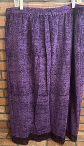 Indigo Moon Chenille Pull-on Skirt w/ Fringe Trim 2x - Picture 1 of 2