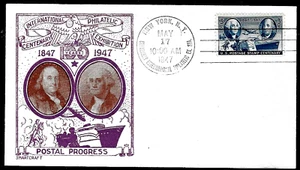947 3c Stamp (1947) THE U. S. POSTAL SYSTEM CENTENARY FDC BY SMARTCRAFT CACHETS - Picture 1 of 1