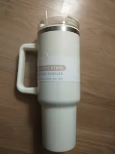 New 40 oz Hydraquench Stainless Steel Tumbler with Handle White Qench - Picture 1 of 2
