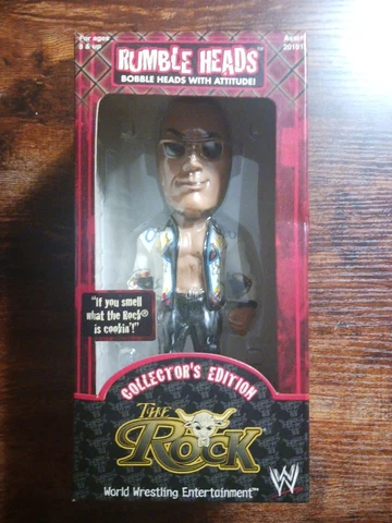 WWF Rumble Heads The Rock Dwayne Johnson Bobblehead Collector's Edition WWE Cover