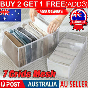7 Grids Mesh Storage Bag Clothes Jeans Pants Drawer Organizer Boxes Foldable AU