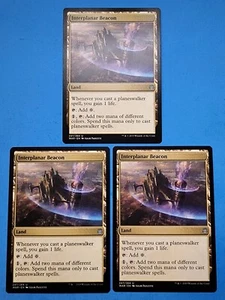 3x Interplanar Beacon War of the Spark Mtg Magic Card Colorless Land Mana 247 - Picture 1 of 4