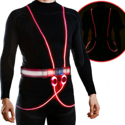 LED Safety Vest Reflective Waistband Running Cycling Scooter Sports Costume Rave - Image 1 of 4