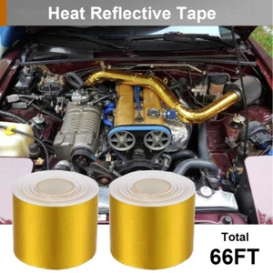 2PCS 2" Car Gold Intake Heat Reflective Tape Wrap Self Adhesive High Temperature - Picture 1 of 8