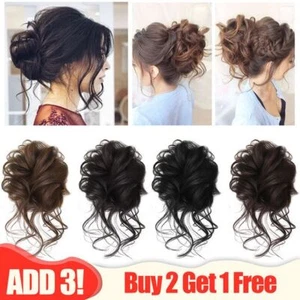 Synthetic Hair Bun Chignon Messy Curly Hair Band Elastic Scrunchy Hairpieces USA - Picture 1 of 49