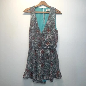 Show Me Your Mumu Riri Romper Green Baltic Sleeveless Romper 2" Inseam - Picture 1 of 7