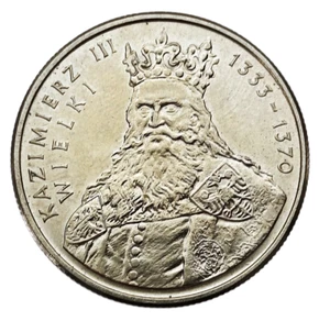 POLAND 100 ZLOTYCH 1987 Y 167 KING KAZIMIERZ III WIELKI COMMEMORATIVE COIN - Picture 1 of 4