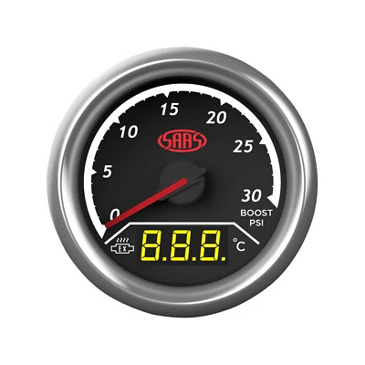 SAAS 2in1 Diesel Turbo Boost and Exhaust Temp Gauge 52mm EGT Pyro Set Warning - Image 1 of 4