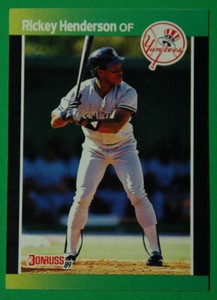 1989 Donruss Baseball -- Rickey Henderson (#245) New York Yankees