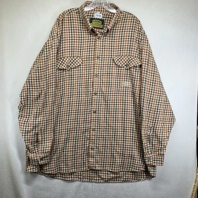Camel Cigarettes Shirt Mens 2XL Beige Button Up Pockets VTG 90s Cotton Safari - Image 1 of 4