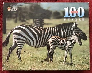 Madre y bebé cebra Vintage 1998 Libros Dorados 100 Piezas Puzzle Edades 5-10 Nuevo en Caja - Imagen 1 de 4