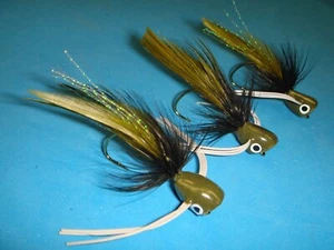 MOSCAS DE PESCA CON MOSCA - Espuma de Oliva PANFISH POPPER tamaño #6 (3 piezas) - Imagen 1 de 7