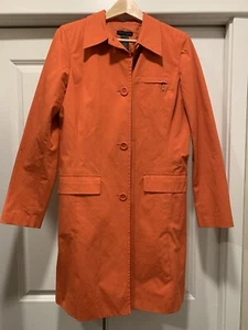 Kenneth Cole Women's Medium Coral Lightweight Trench Coat 3 Pockets Back Slit - Picture 1 of 11