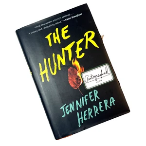 SIGNED The Hunter By Jennifer Herrera 2023 1st HCDJ Like New Murder Mystery - Picture 1 of 12