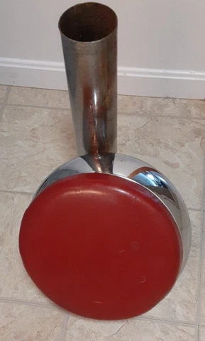 Vintage Soda Fountain Ice Cream Parlor Stool Chrome Red Seat Cover