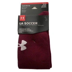Under Armour Youth Kids Burgundy Soccer Socks YLG 1-4 New with tags - Picture 1 of 10