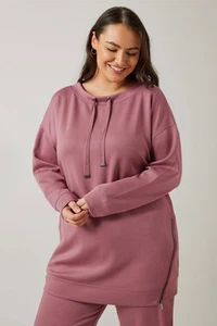 Evans Curve Women's Plus Size Luxe Zip Detail Sweatshirt - Picture 1 of 22