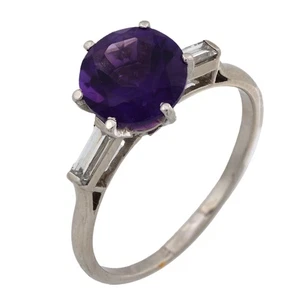 Vintage Mellerio 1.70 carat amethyst platinum cocktail ring - Picture 1 of 4