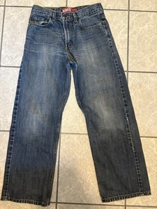 Levis 569 Boys 14 Reg 27x27 100% Cotton Whisker Faded Blue Loose Straight Jeans - Picture 1 of 14