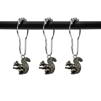 ZILucky12 Pcs Squirrel Shower Curtain Hooks Stainless Steel Rustproof Shower ... - Image 1 of 4