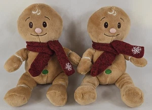 2 juguetes blandos de peluche Gingerbread Man. Juguetes de quilla. Marrón. Navidad. 12". - Imagen 1 de 8