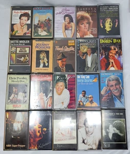 Vintage Music Cassette Tape Bundle 20x Classic Artists – ABBA, Elvis Presley - Picture 1 of 7